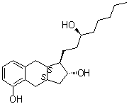 结构式 CAS# 101692-02-8, (1R,2R,3aS,9aS)-2,3,3a,4,9,9a-六氢-1-[(3S)-3-羟基辛基]-1H-苯并[f]茚-2,5-二醇