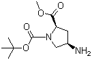 (2R,4R)-rel-4-Amino-1,2-pyrrolidinedicarboxylic acid 1-(tert-butyl) 2-methyl ester molecular structure (CAS 1018667-18-9)