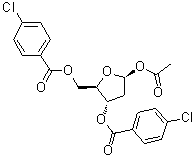 2-Deoxy-beta-D-erythro-pentofuranose 1-acetate 3,5-bis(4-chlorobenzoate) molecular structure (CAS 1019659-87-0)