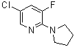 structure of CAS# 1020253-18-2, 5-Chloro-3-fluoro-2-(1-pyrrolidinyl)pyridine