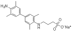 3-[(4'-Amino-3,3',5,5'-tetramethyl[1,1'-biphenyl]-4-yl)amino]-1-propanesulfonic acid monosodium salt molecular structure (CAS 102062-46-4)