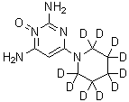 structure of CAS# 1020718-66-4, 6-(1-Piperidinyl-2,2,3,3,4,4,5,5,6,6-d<sub>10</sub>)-2,4-pyrimidinediamine 3-oxide