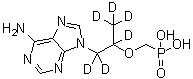 结构式 CAS# 1020719-94-1, P-[[1-[(6-氨基-9H-嘌呤-9-基)甲基-d<sub>2</sub>]乙氧基-1,2,2,2-d<sub>4</sub>]甲基]膦酸
