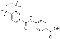 structure of CAS# 102121-60-8, 4-[[(5,6,7,8-Tetrahydro-5,5,8,8-tetramethyl-2-naphthalenyl)carbonyl]amino]benzoic acid;Am 580; CD 336; NSC 608001; Ro 40-6055
