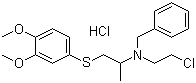 N-(2-Chloroethyl)-N-[2-[(3,4-dimethoxyphenyl)thio]-1-methylethyl]benzenemethanamine hydrochloride molecular structure (CAS 102166-62-1)