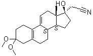 (17alpha)-17-Hydroxy-3,3-dimethoxy-19-norpregna-5(10),9(11)-diene-21-nitrile molecular structure (CAS 102193-41-9)
