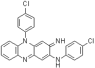 structure of CAS# 102262-55-5, N,5-Bis(4-chlorophenyl)-3,5-dihydro-3-imino-2-phenazinamine;B 628; B 628 (pharmaceutical)