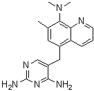 structure of CAS# 102280-35-3, Baquiloprim;5-[[8-(Dimethylamino)-7-methyl-5-quinolinyl]methyl]-2,4-pyrimidinediamine; 138OU