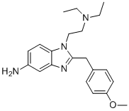 1-(2-diethylamino-ethyl)-2-(4-methoxy-benzyl)-1H-benzoimidazol-5-ylamine molecular structure (CAS 102454-14-8)