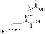 (Z)-2-(2-氨基噻唑-4-基)-2-(1-羧基-1-甲基)乙氧亚氨基乙酸分子结构 (CAS 102507-85-7)