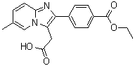 2-[4-(乙氧羰基)苯基]-6-甲基咪唑并[1,2-a]吡啶-3-乙酸分子结构 (CAS 1025962-20-2)