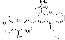 Bumetanide glucuronide molecular structure (CAS 102623-14-3)