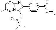 4-[3-[2-(Dimethylamino)-2-oxoethyl]-6-methylimidazo[1,2-a]pyridin-2-yl]benzoic acid ethyl ester molecular structure (CAS 1026465-13-3)