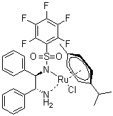 [[(1R,2R)-(-)-2-氨基-1,2-二苯基乙基](全氟苯磺酰基)亚氨基](对伞花烃)氯化钌分子结构 (CAS 1026995-71-0)