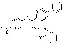 4-硝基苯基 4,6-O-环己基亚基-beta-D-吡喃甘露糖苷 3-苯甲酸酯分子结构 (CAS 102717-17-9)