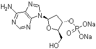 2'-脱氧-3'-腺苷酸二钠盐分子结构 (CAS 102832-10-0)
