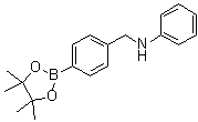 结构式 CAS# 1029439-56-2, N-[4-(4,4,5,5-四甲基-1,3,2-二氧杂环戊硼烷-2-基)苄基]苯胺