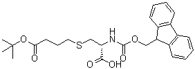 结构式 CAS# 102971-73-3, (R)-4-[[2-羧基-2-[[芴甲氧羰基]氨基]乙基]硫基]丁酸叔丁酯