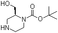 结构式 CAS# 1030377-21-9, (S)-2-(羟甲基)哌嗪-1-羧酸叔丁酯