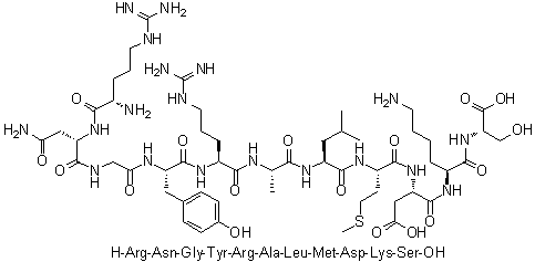 L-Arginyl-L-asparaginylglycyl-L-tyrosyl-L-arginyl-L-alanyl-L-leucyl-L-methionyl-L-alpha-aspartyl-L-lysyl-L-serine molecular structure (CAS 1030384-23-6)