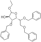 结构式 CAS# 10310-32-4, 三苄糖甙; 三苄糖苷; (3R,4R,5R)-5-[1,2-双(苯甲氧基)乙基]-2-乙氧基-4-(苯甲氧基)氧杂戊环-3-醇