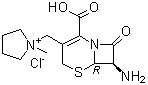 structure of CAS# 103121-85-3, 1-[[(6R,7R)-7-Amino-2-carboxy-8-oxo-5-thia-1-azabicyclo[4.2.0]oct-2-en-3-yl]methyl]-1-methylpyrrolidinium chloride