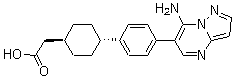 结构式 CAS# 1031336-60-3, ABT-046; 反式-4-[4-(7-氨基吡唑并[1,5-a]嘧啶-6-基)苯基]环己烷乙酸
