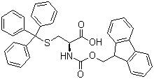 Fmoc-S-三苯甲基-L-半胱氨酸分子结构 (CAS 103213-32-7)