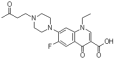 1-乙基-6-氟-1,4-二氢-4-氧代-7-[4-(3-氧代丁基)-1-哌嗪基]-3-喹啉羧酸分子结构 (CAS 103240-27-3)