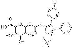 beta-D-Glucopyranuronic acid 1-[6-(4-chlorophenyl)-2,3-dihydro-2,2-dimethyl-7-phenyl-1H-pyrrolizine-5-acetate] molecular structure (CAS 1033702-58-7)