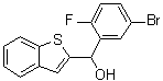 structure of CAS# 1034305-11-7, alpha-(5-Bromo-2-fluorophenyl)benzo[b]thiophene-2-methanol