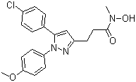 structure of CAS# 103475-41-8, Tepoxalin;3-[1-(4-Methoxyphenyl)-5-(4-chlorophenyl)-1H-pyrazol-3-yl]-N-hydroxy-N-methylpropanamide