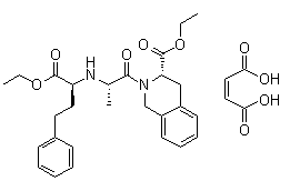 (3S)-2-[(2S)-2-[[(1S)-1-(乙氧羰基)-3-苯基丙基]氨基]-1-氧代丙基]-1,2,3,4-四氢-3-异喹啉羧酸乙酯马来酸盐分子结构 (CAS 103733-36-4)