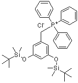 [[3,5-Bis[[(1,1-dimethylethyl)dimethylsilyl]oxy]phenyl]methyl]triphenylphosphonium chloride molecular structure (CAS 103929-86-8)
