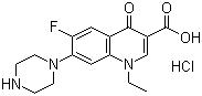 structure of CAS# 104142-93-0, Norfloxacin hydrochloride;1-Ethyl-6-fluoro-1,4-dihydro-4-oxo-7-(1-piperazinyl)-3-quinolinecarboxylic acid hydrochloride