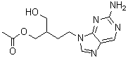 structure of CAS# 104227-88-5, 2-[2-(2-Amino-9H-purin-9-yl)ethyl]-1,3-propanediol monoacetate (ester)