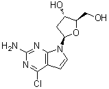 4-Chloro-7-(2-deoxy-beta-D-erythro-pentofuranosyl)-7H-pyrrolo[2,3-d]pyrimidin-2-amine molecular structure (CAS 104291-17-0)