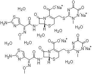 Ceftriaxone disodium salt hemi(heptahydrate) molecular structure (CAS 104376-79-6)