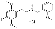 4-Iodo-2,5-dimethoxy-N-[(2-methoxyphenyl)methyl]benzeneethanamine hydrochloride molecular structure (CAS 1043868-97-8)