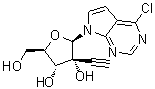 4-Chloro-7-(2-C-ethynyl-beta-D-ribofuranosyl)-7H-pyrrolo[2,3-d]pyrimidine molecular structure (CAS 1044589-83-4)