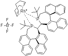 结构式 CAS# 1046806-02-3, [(3S,3'S,4S,4'S,11bR,11'bR)-4,4'-二(叔丁基)-4,4',5,5'-四氢-3,3'-联-3H-二萘并[2,1-c:1',2'-e]磷杂卓][(1,2,5,6-eta)-1,5-环辛二烯]铑四氟硼酸盐