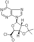 1-(6-Chloro-9H-purin-9-yl)-1-deoxy-2,3-O-isopropylidene-beta-D-ribofuranuronoyl chloride molecular structure (CAS 104940-65-0)