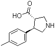结构式 CAS# 1049976-10-4, (3S,4R)-4-对甲苯基吡咯烷-3-羧酸
