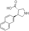 结构式 CAS# 1049978-40-6, (3S,4R)-4-(萘-2-基)吡咯烷-3-羧酸