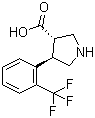 structure of CAS# 1049978-59-7, (3S,4R)-4-(2-(Trifluoromethyl)phenyl)pyrrolidine-3-carboxylic acid
