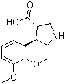 结构式 CAS# 1049980-06-4, (3S,4R)-4-(2,3-二甲氧基苯基)吡咯烷-3-羧酸
