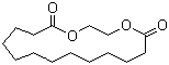 结构式 CAS# 105-95-3, 十三烷二酸环乙撑酯; 巴西酸亚乙酯; 巴西酸乙二醇酯; 麝香-T