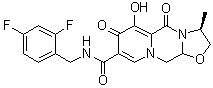 structure of CAS# 1051375-10-0, (3S,11aR)-N-[(2,4-Difluorophenyl)methyl]-2,3,5,7,11,11a-hexahydro-6-hydroxy-3-methyl-5,7-dioxo-oxazolo[3,2-a]pyrido[1,2-d]pyrazine-8-carboxamide