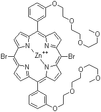 Dibromo zinc bis[3-[2-[2-(2-methoxyethoxy)ethoxy]ethoxy]phenyl]porphyrin molecular structure (CAS 1051971-72-2)