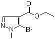 Ethyl 5-bromo-1-methyl-1H-pyrazole-4-carboxylate molecular structure (CAS 105486-72-4)